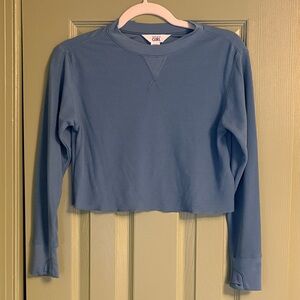 Athleta Girl Wander Waffle Long Sleeve Tee - Teal Blue | Size M